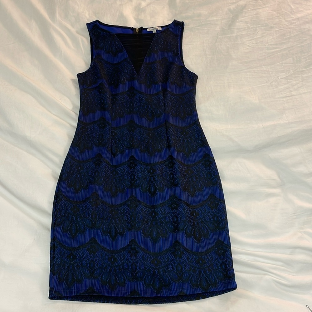 Charlotte Russe Navy black lace sheath dress S